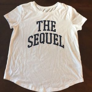 White t shirt with printed letters